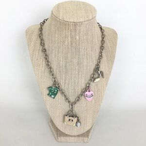VTG Juicy Couture Toggle Charm Necklace Enamel Handbag High Heel Heart T-shirt